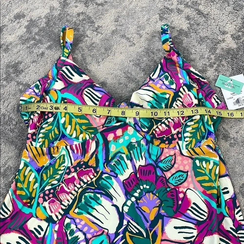 NWT Sunsets Lush Garden Maeve Tankini Colorful Floral Underwire Sz 36D 38C
